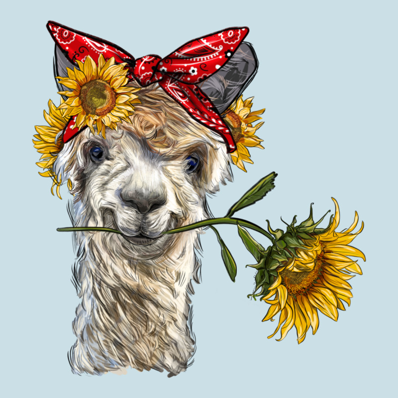 Alpaca With Sunflowers And Bandana Ladies Tee by BarkalooDesign | Teevron