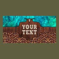Preview Custom Name Turquoise Stone Leopard Bull Skull License Plate Vintage Tee | Teevron