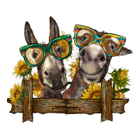 2 donkeys with sunflowers | Teevron