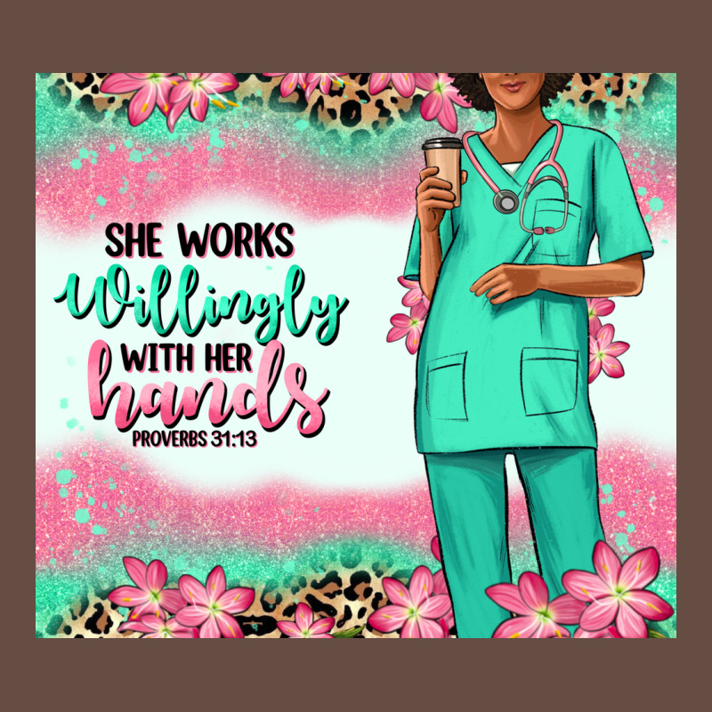 She Works Willingly With Her Hands Afro Nurse Long Sleeve Tee by RanaPortraitStore | Teevron