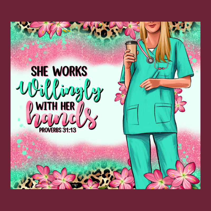 She Works Willingly With Her Hands Blonde Nurse Long Sleeve Tee by RanaPortraitStore | Teevron