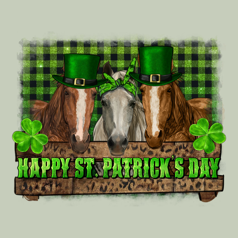 Happy St. Patricks Day Horses With Leprechaun Long Sleeve Tee by RanaPortraitStore | Teevron
