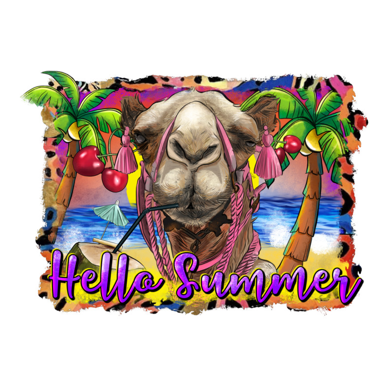 Hello Summer Camel At The Beach Ladies Tee by BarkalooDesign | Teevron