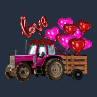Valentine's Day Pink Tractor With Pin Heart Balloons Zipper Hoodie | Teevron