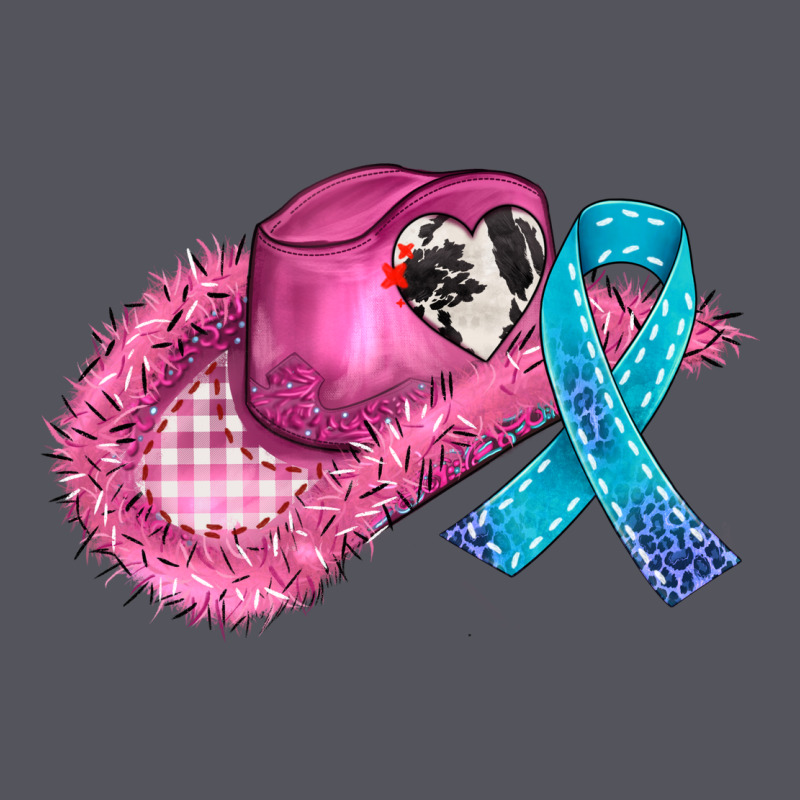 Cowboy Hat And Cancer Ribbon Vintage Hoodie by AdoDesignShop | Teevron