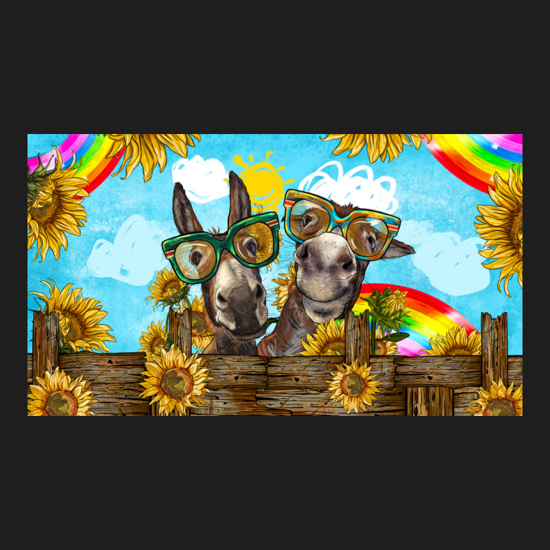 2 Donkeys Sunflower Classic Tee by BarkalooDesign | Teevron