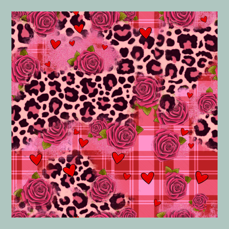 Valentines Day Roses Leopard Seamless Pattern Premium Sweatshirt by JahusDesignShop | Teevron