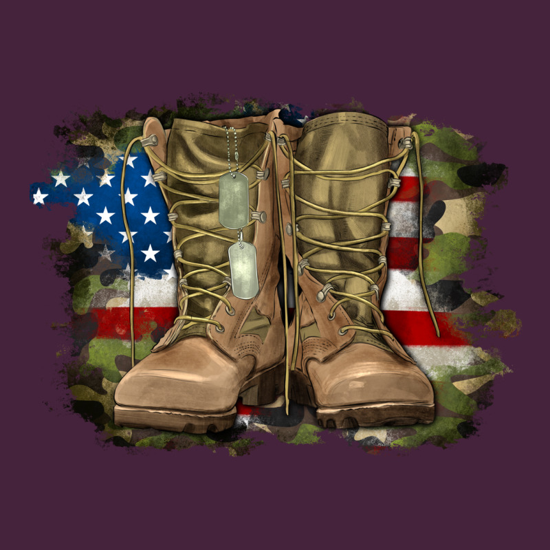 American Flag With Army Boots Long Sleeve Tee by RanaPortraitStore | Teevron