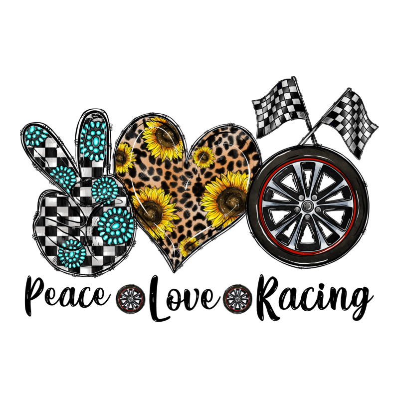 Peace Love Racing Heavyweight Hoodie by CowhideDigitalArt | Teevron