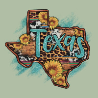 Leopard Cowhide Sunflower Texas Map Urban Heavy Tee | Teevron