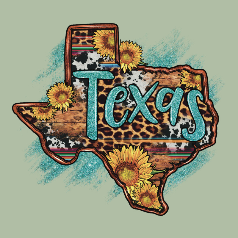 Leopard Cowhide Sunflower Texas Map Urban Heavy Tee by Artiststas | Teevron