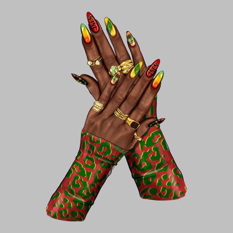 Juneteenth Nail Art With Afro Hand Classic Tee by texasbilliewilder | Teevron