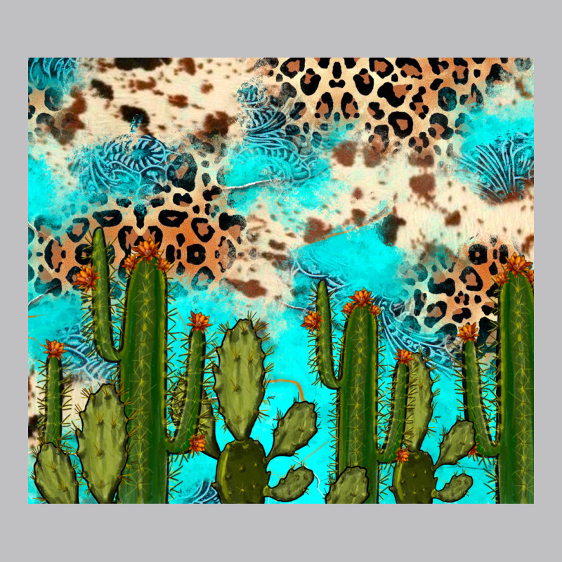 Cactus Turquoise Leopard Cowhide Tumbler Rana Long Sleeve Tee by RanaPortraitStore | Teevron