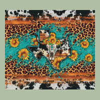Bull Skull Texas Map Sunflower Leopard Cowhide Urban Heavy Tee | Teevron