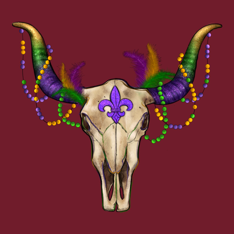 Mardi Gras Bullskull Zipper Hoodie by RanaPortraitStore | Teevron