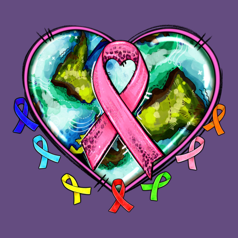 Heart Earth And Cancer Ribbon Vintage Hoodie by AdoDesignShop | Teevron
