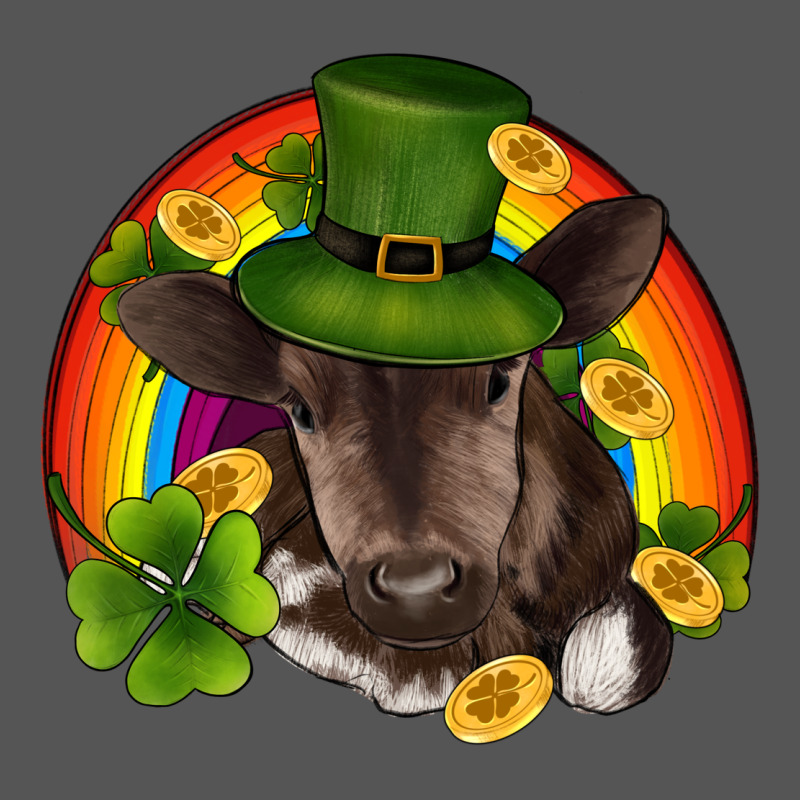 St Patricks Day Baby Cow Shamrock Rainbow Gold Zipper Hoodie by RanaPortraitStore | Teevron