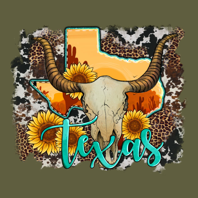 Western Texas  And Cowhide With Sunflower Vintage Tee by Artiststas | Teevron