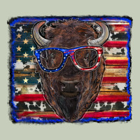 Bison With American Flag Long Sleeve Tee | Teevron