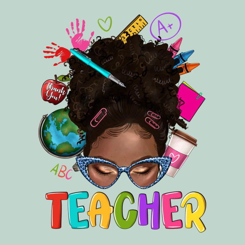 Teacher Afro Messy Bun Zipper Hoodie by texasbilliewilder | Teevron