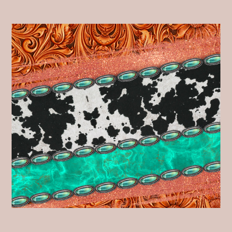 Western Turquoise Gemstone Cowhide  Leather Tumbler Premium Hoodie by Jasminsmagicworld | Teevron