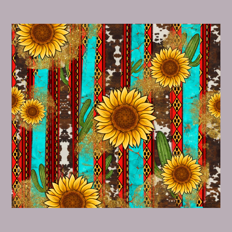 Western Sunflower Cactus Serape And Cowhide Vintage Tee by Artiststas | Teevron