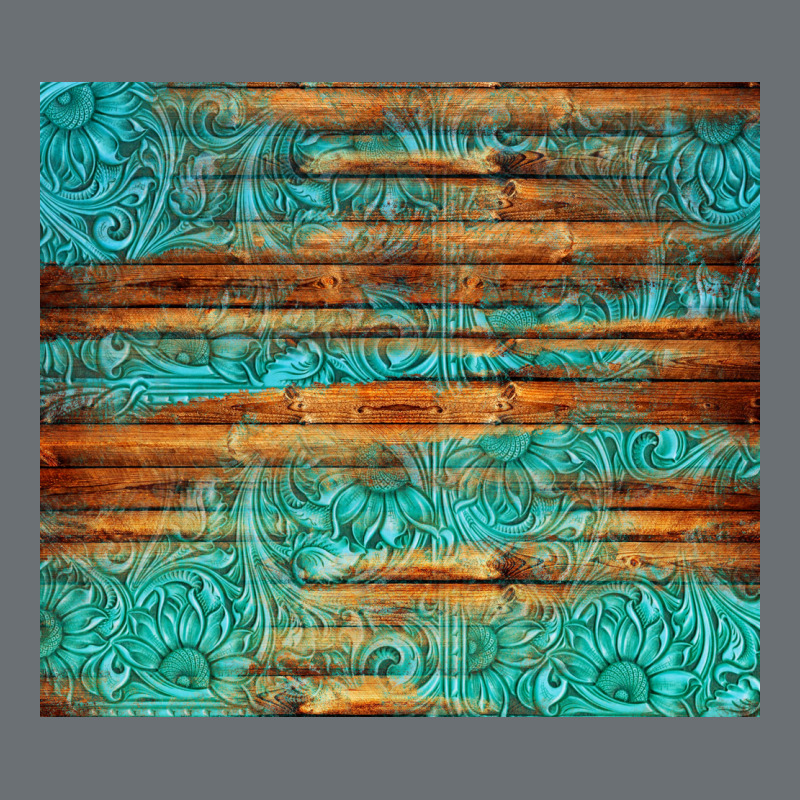 Turquoise  Leather And Wooden Pattern Tumbler Premium Hoodie by Jasminsmagicworld | Teevron