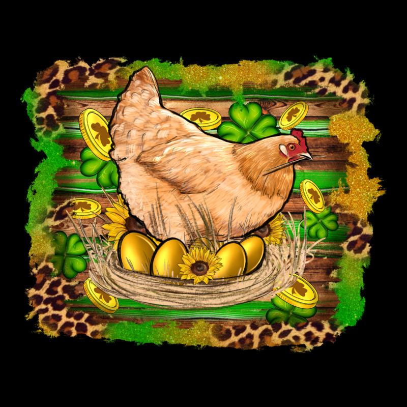 St Patricks Day Farm Chicken Gold Eggs Leopard Serape Glitter Urban Heavy Tee by Artiststas | Teevron