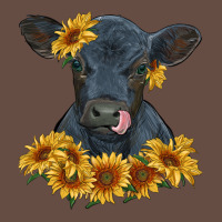 Black Angus Calf With Sunflowers Long Sleeve Tee | Teevron