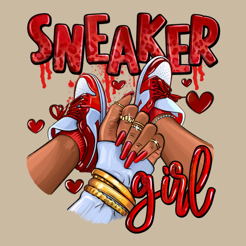 Red Sneaker Girl Afro Woman Long Sleeve Tee by RanaPortraitStore | Teevron