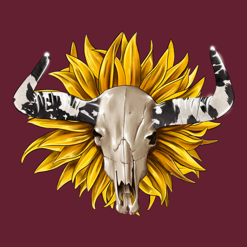 Cowhide Bull Skull And Sunflower Classic Tee by BarkalooDesign | Teevron