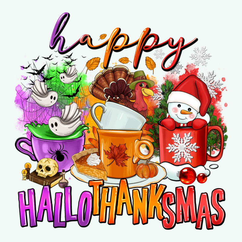 Happy Hallothanksmas Coffee Cups Premium Hoodie by NancyCooperArtShop | Teevron