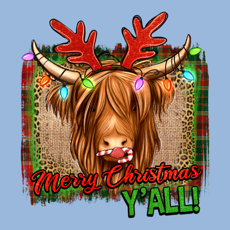 Merry Christmas Y'all Highland Cow Premium Hoodie by Jasminsmagicworld | Teevron