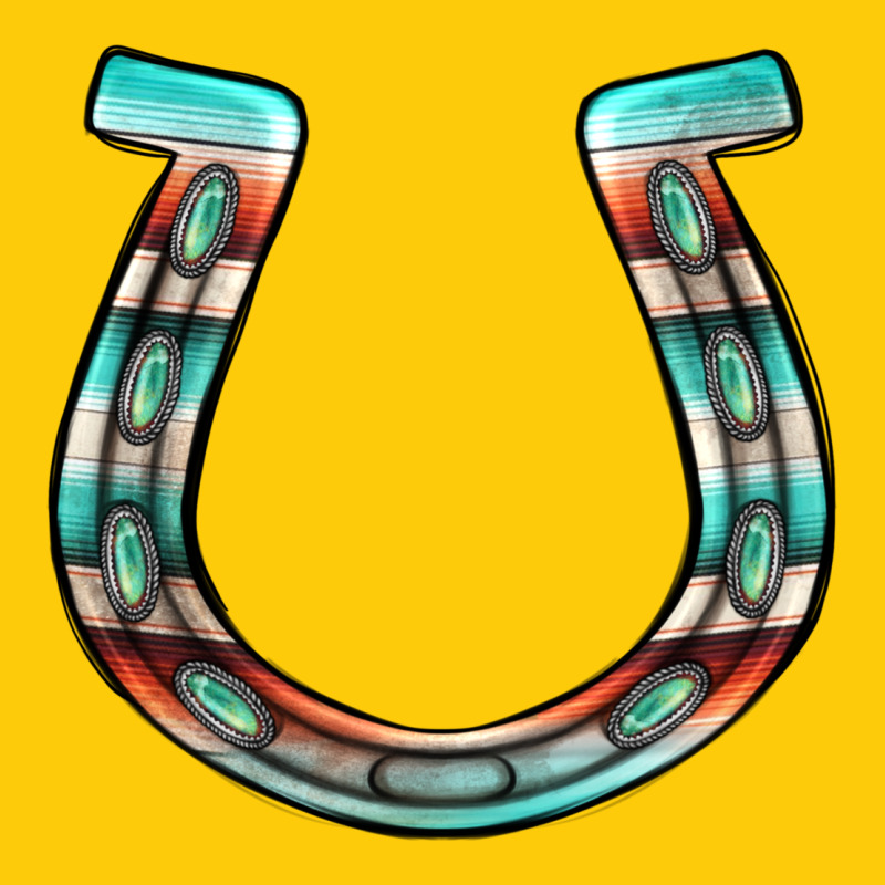 Serape Turquoise Horseshoe Premium Hoodie by Jasminsmagicworld | Teevron