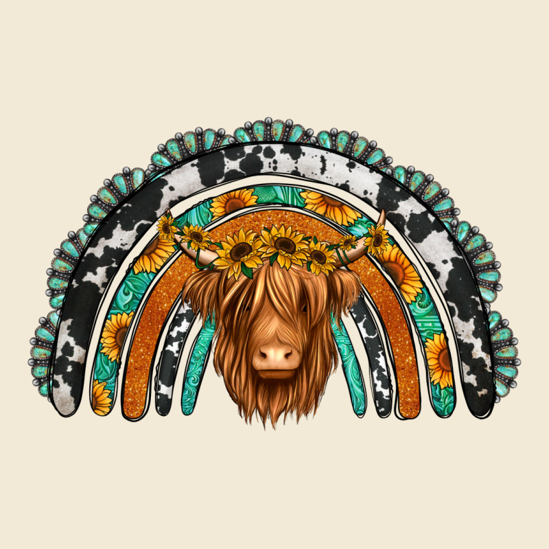 Turquoise Cowhide Sunflower Headband Highland Cow Premium Hoodie by Jasminsmagicworld | Teevron
