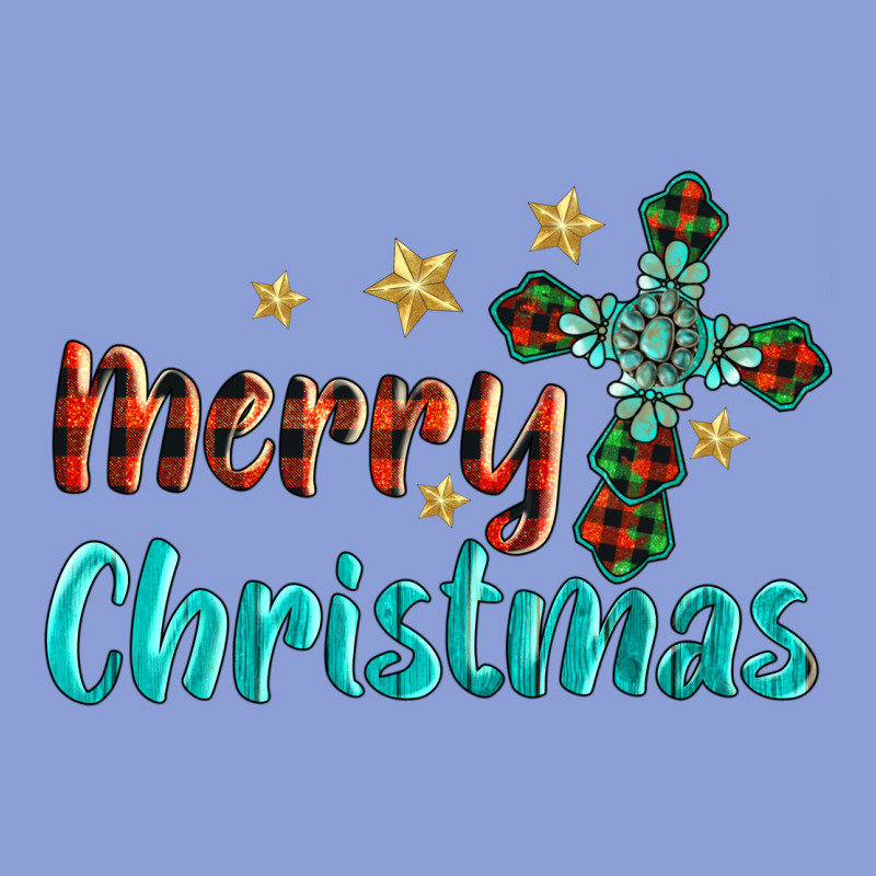 Merry Christmas Turquoise Gemstones Cross Long Sleeve Tee by BarkalooDesign | Teevron
