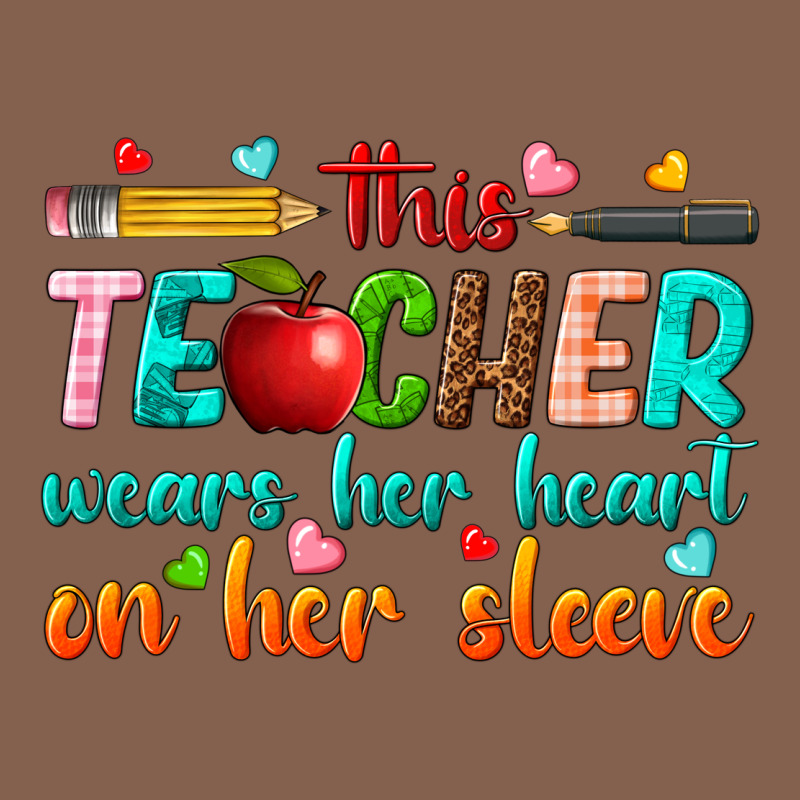 This Teacher Wears Her Heart On Her Sleeve Zipper Hoodie by texasbilliewilder | Teevron