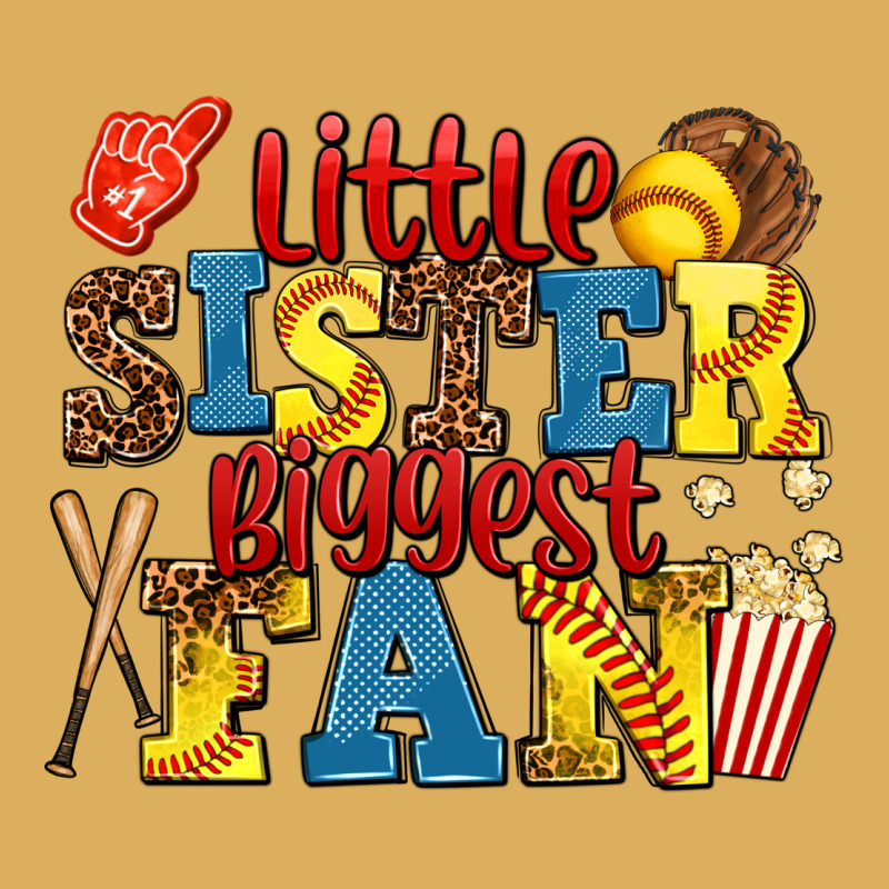 Little Sister Biggest Fan Softball Premium Hoodie by AdoDesignShop | Teevron