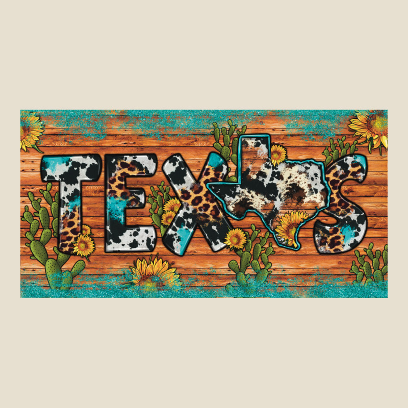 Texas Sunflower Cactus Cowhide Leopard Licence Plate Urban Heavy Tee by Artiststas | Teevron