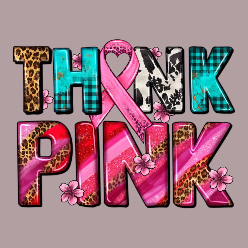 Think Pink Cancer Ribbon Vintage Hoodie by AdoDesignShop | Teevron