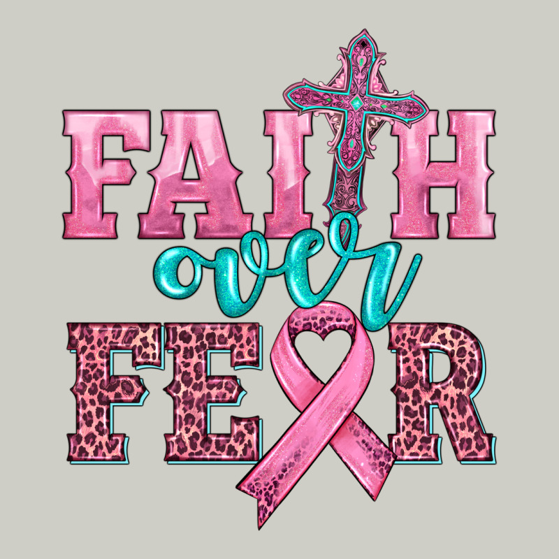 Faith Over Fear With Cross And Ribbon Heavyweight Hoodie by HRA Design Shop | Teevron