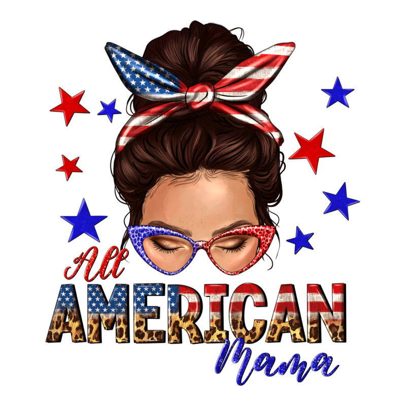 All American Mama Messy Bun Zipper Hoodie by texasbilliewilder | Teevron