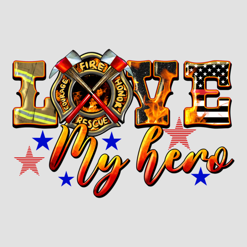 Love My Hero Firefighter Premium Hoodie by LillyAllenDesigns | Teevron