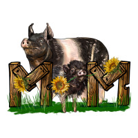 Western Mom With Hampshire Pig And Baby Pig | Teevron