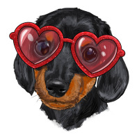 dachshund with love glasses | Teevron