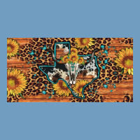 Texas Map Bull Skull Sunflower Leopard Licence Plate Urban Heavy Tee | Teevron