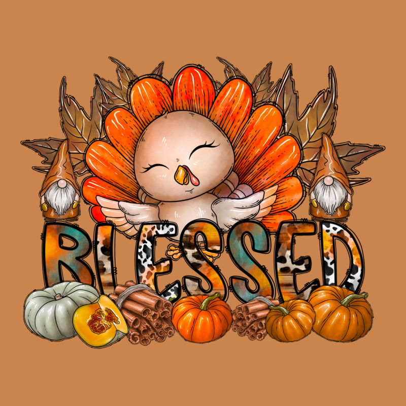 Thanksgiving Turkey Pumpkin Blessed Heavyweight Hoodie by CowhideDigitalArt | Teevron