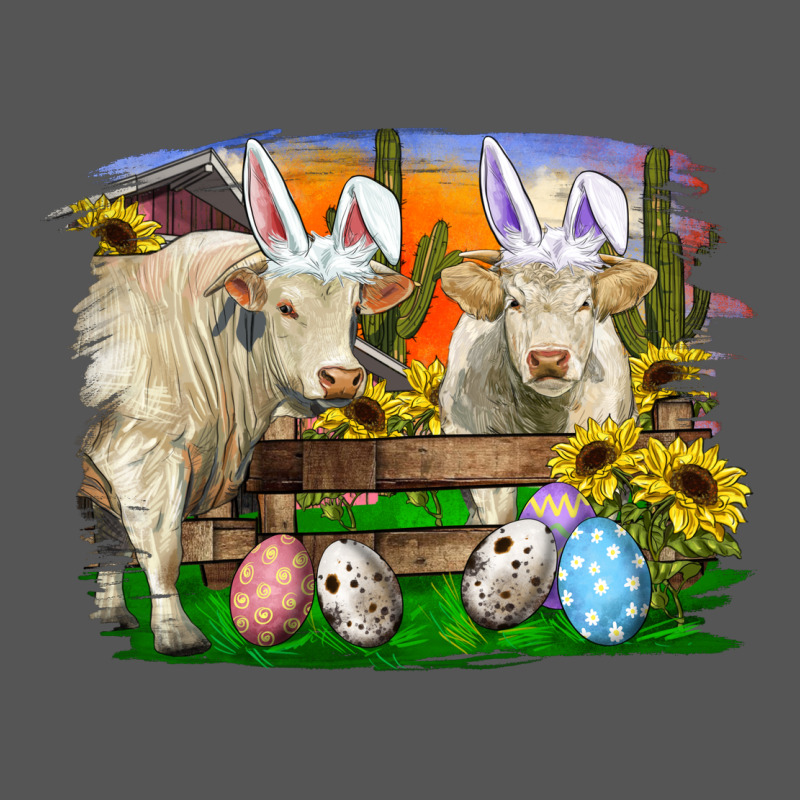 Easter Farm Cows Bunny Ears And Eggs Zipper Hoodie by RanaPortraitStore | Teevron