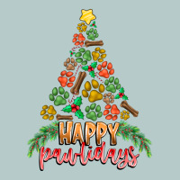 Paw Print Christmas Tree Heavy Core Tee | Teevron