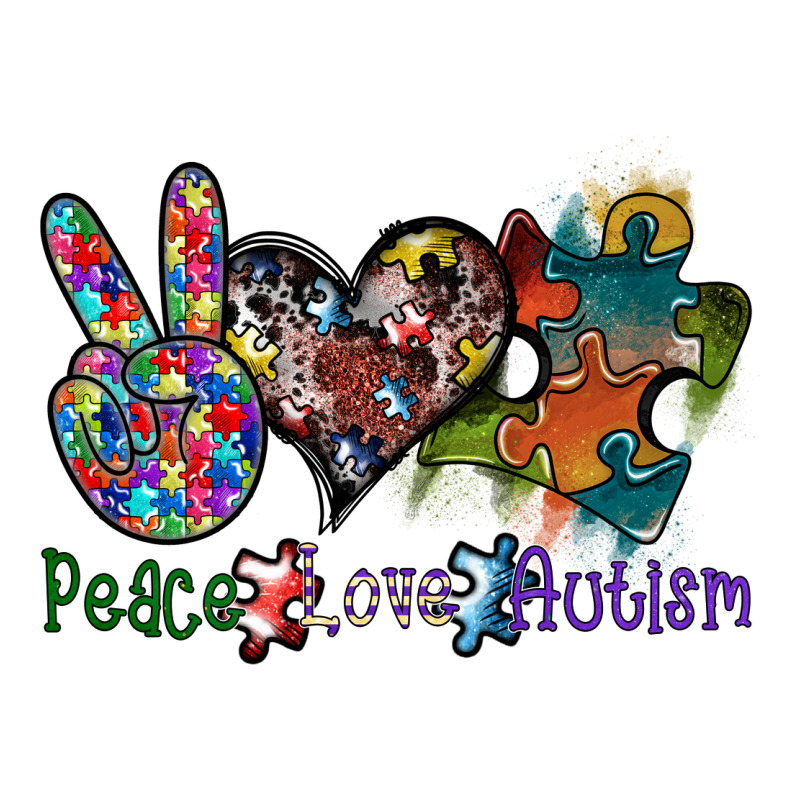 Peace Love Autism Heavyweight Hoodie by SublimationCraftShop | Teevron